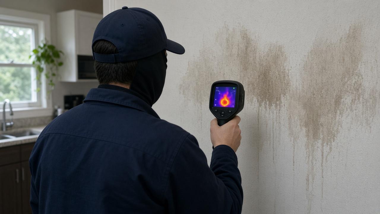 Water damage restoration process step 1 in Abbotsford BC